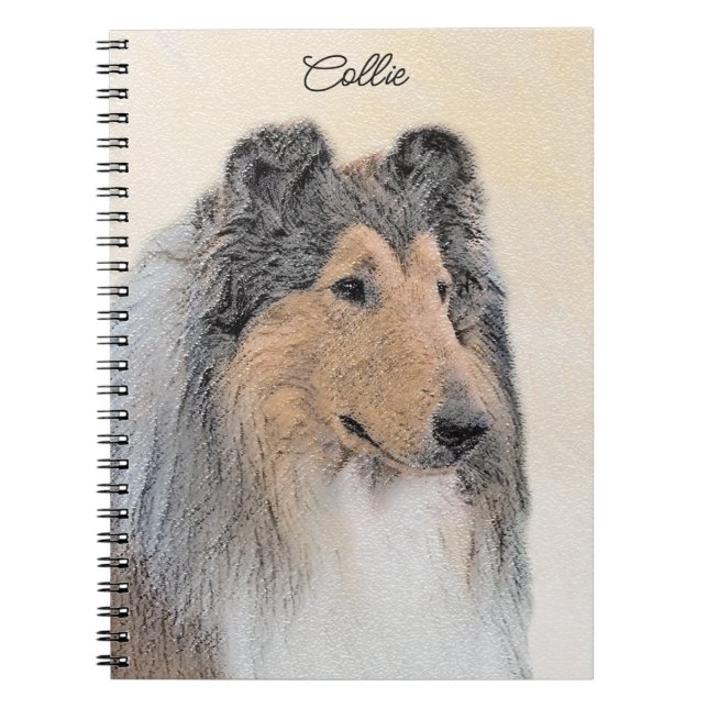 Carnet Collie (Rough) Peinture - Cute Original Chien Art (Devant)