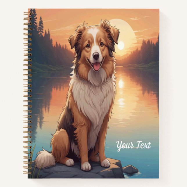 Carnet Collie Shepherd au bord du lac (Devant)