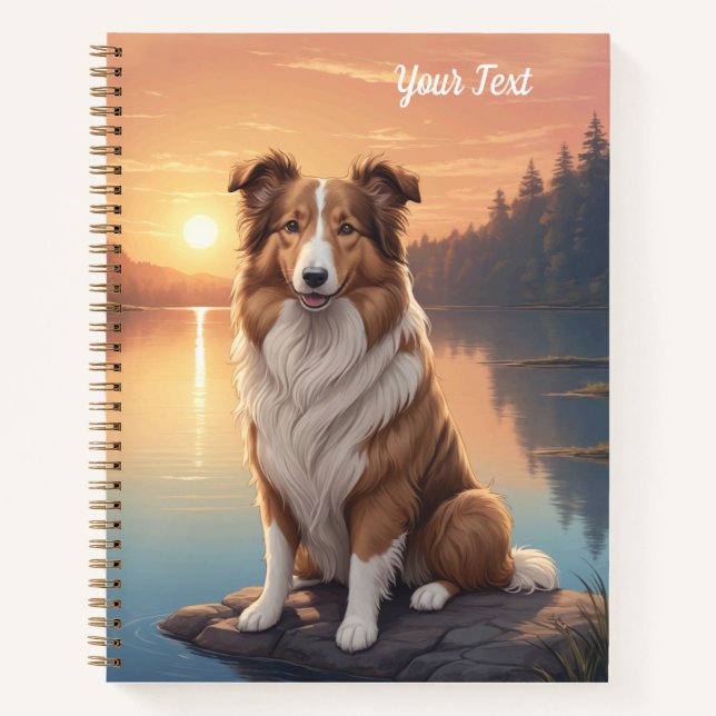 Carnet Collie standard au bord du lac (Devant)