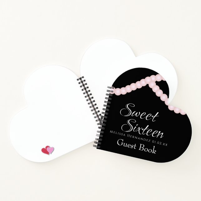 Carnet Collier de perles Sweet 16 Guest Heart (Intérieur)