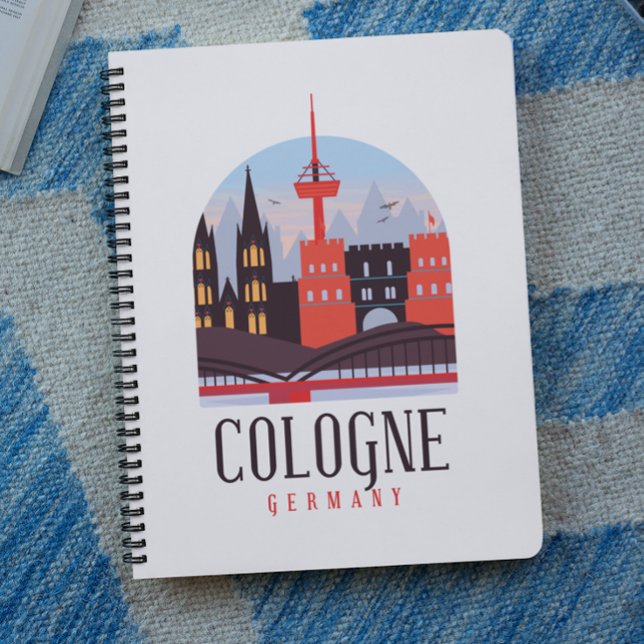 Carnet Cologne Allemagne Vintage Cityscape (Cologne Germany Vintage Cityscape Notebook)