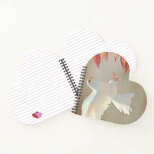 Carnet Colombe blanche mignonne Pigeon Symbole d'amour et
