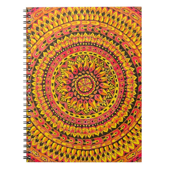 Carnet Color Orange Mandala Original Art  (Devant)