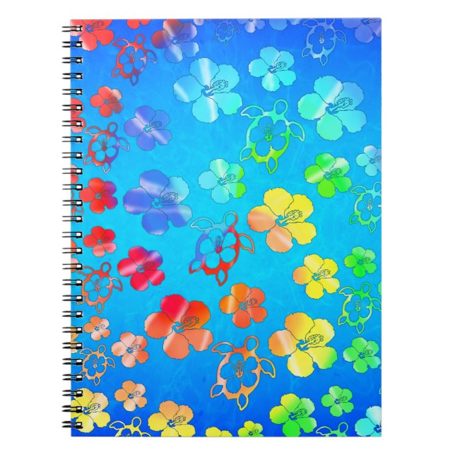 Carnet Colorant Honu de cravate et ketmie (Devant)