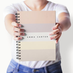 Carnet Colorbloc Horizontal Pastel Stripes Monogramme