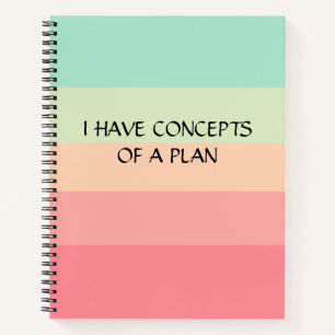 Carnet Colorbloc moderne Monogramme rose à bande horizont