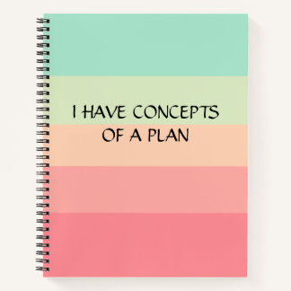 Carnet Colorbloc moderne Monogramme rose à bande horizont