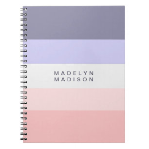 Carnet Colorbloc Peach Horizontal Stripe et Purple