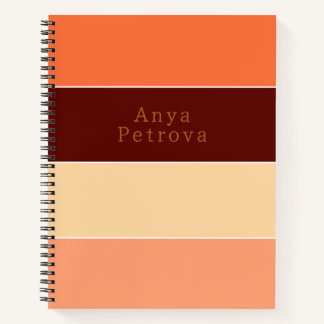 Carnet Colorblock Horizontale Bande Orange & Pêche