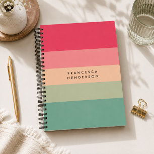 Carnet Colorblock Horizontale Bande rose et vert