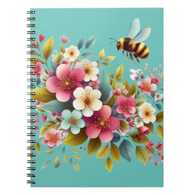 Carnet Coloré, Abeille printanière/florale (Devant)