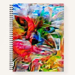 Carnet Coloré Abstrait expressionniste Art Chat Imprimer"