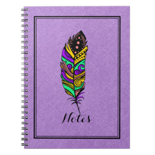 Carnet Coloré Abstrait Natif Américain Feather No 2