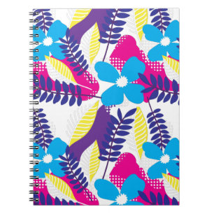 Carnet Coloré Chic Floral & Dot Motif avec Feuille