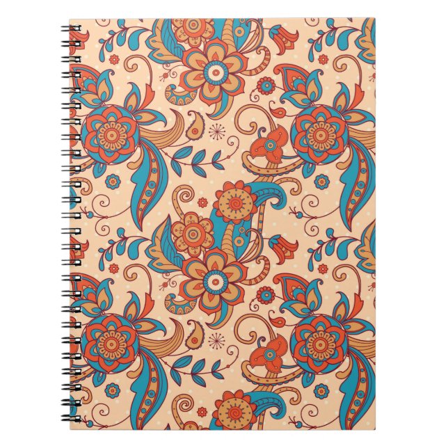 Carnet Coloré floral continu motif (Devant)