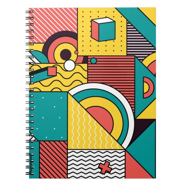 Carnet Coloré géométrique : motif abstrait. (Devant)