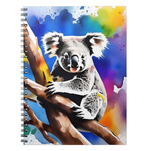 Carnet Coloré Koala Bear Aquarelle Splash, (Devant)