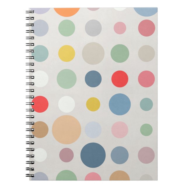 Carnet Coloré Pastel Polka Dot Motif Art (Devant)