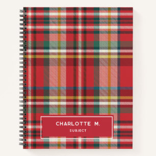 Carnet Coloré Plaid Classic Personnalisé Enfants Nom