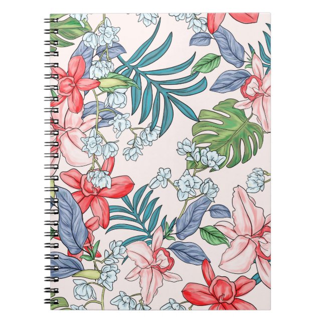 Carnet Coloré Tropical Jungle sans fil Imprimer (Devant)