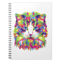  Colorful abstract cat, animal hand drawn illustra
