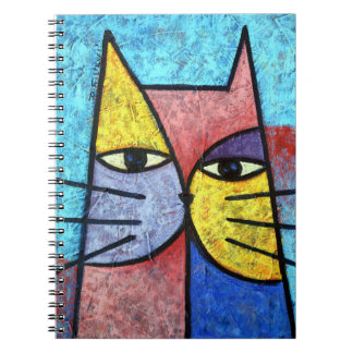 Carnet Colorful Contemporary Cubist Cat Art Notebook