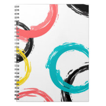 Colorful, cool, modern,trendy brush stroke circles