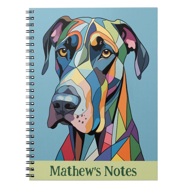 Carnet Colorful Cubist Great Dane  (Devant)