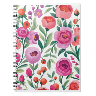 Carnet colorful floral garden illustration seamless patte