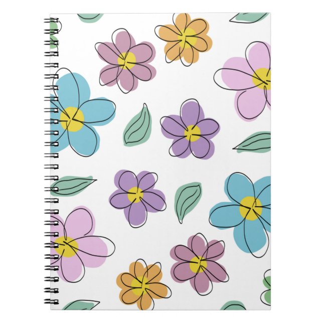 Carnet Colorful floral print (Devant)