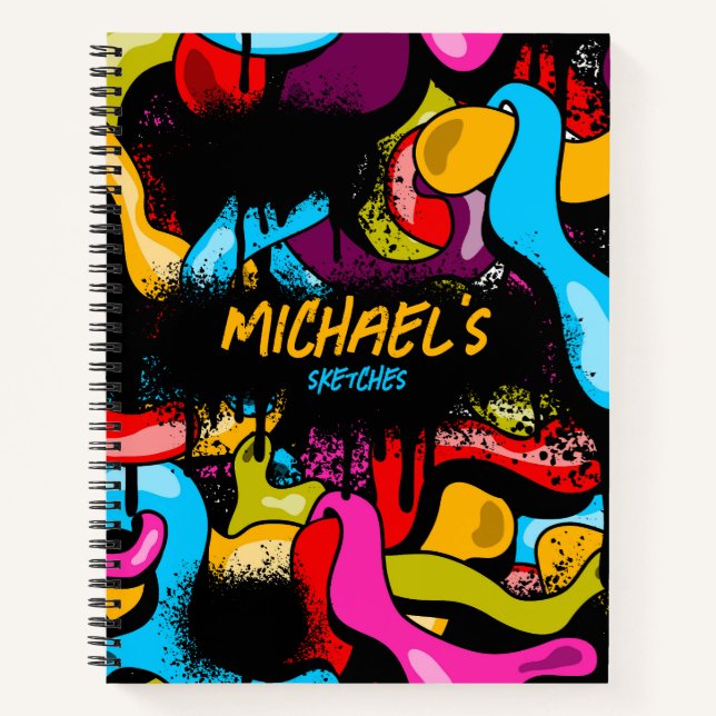 Carnet Colorful Graffiti Hip Hop Street Art Sketchbook (Devant)
