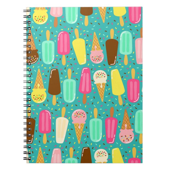 Carnet Colorful Ice Cream Pattern Summer  (Devant)