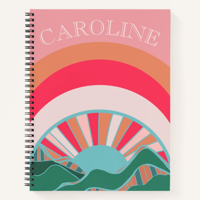 Carnet Colorful Mountain Sun Girls Custom (Devant)