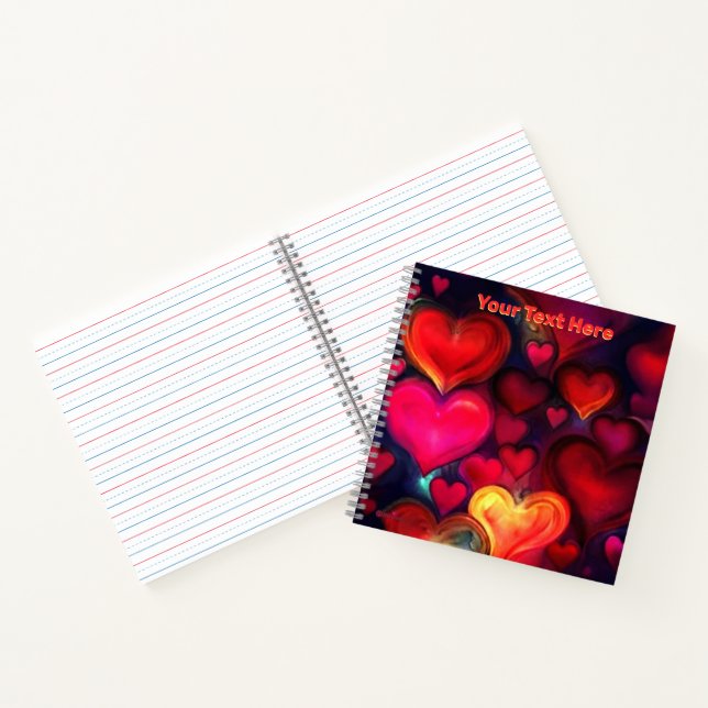 Carnet Colorful Multi Hearts Valentine (Intérieur)