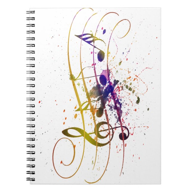 Carnet Colorful music splatter (Devant)