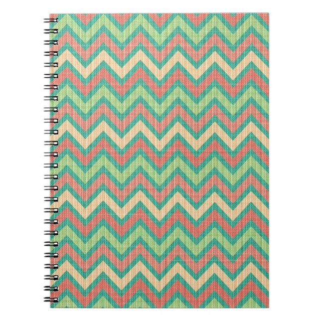Carnet Colorful Pastel Retro Chevron Motif Texture (Devant)