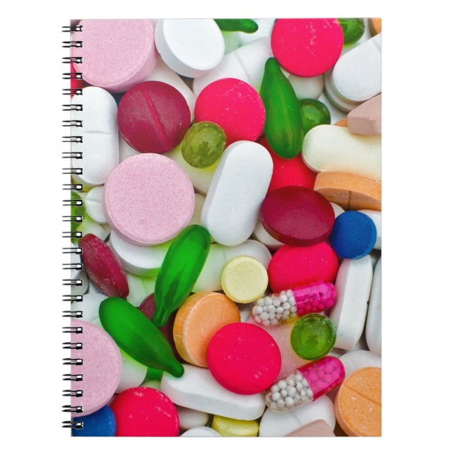 Carnet Colorful pills custom product (Devant)