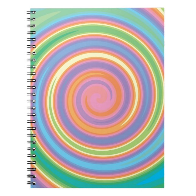 Carnet Colorful psychedelic pinwheel swirl design (Devant)