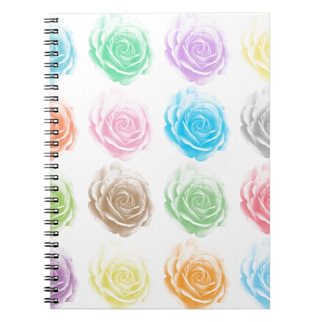 Carnet Colorful roses pattern (Devant)