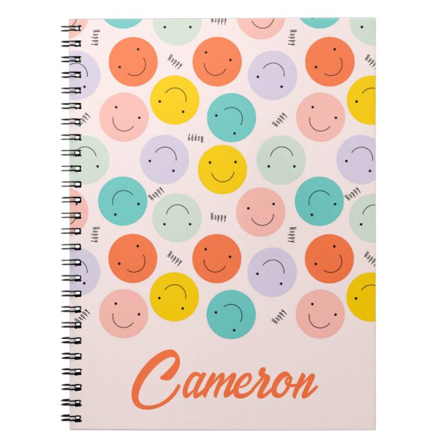 Carnet Colorful Smiling Happy Face Pattern (Devant)