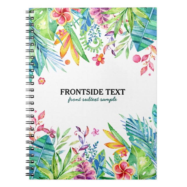 Carnet Colorful Tropical Flowers & Leafs Design (Devant)