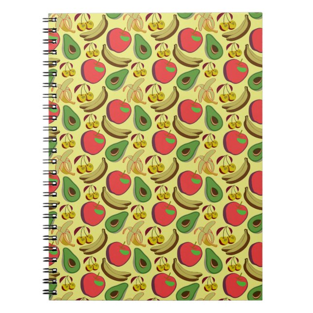 Carnet Colorful tropical fruit seamless pattern (Devant)