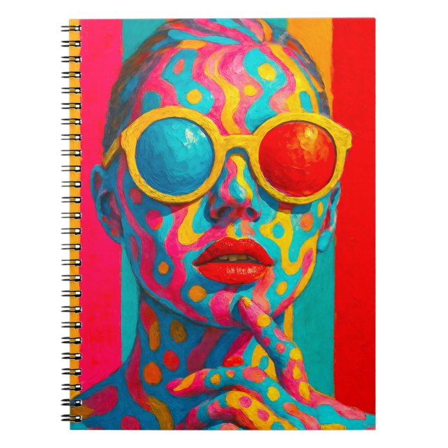 Carnet Colorful Vibes - Bold Pop Art Portrait (Devant)