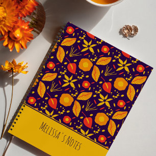 Carnet Colorful Wild Purple & Yellow Botanical Pattern