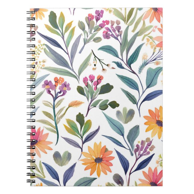 Carnet Colorful Wildflowers | Beautiful Floral Watercolor (Devant)