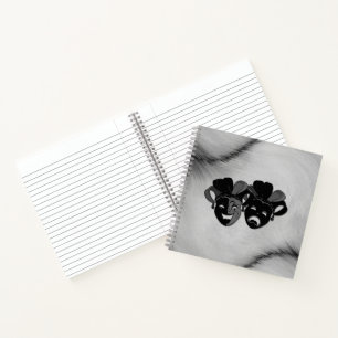 Carnet Comédie et tragédie Théâtre Jester Masques Argent