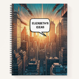 Carnet Comic book thème nom personnalisé tendance