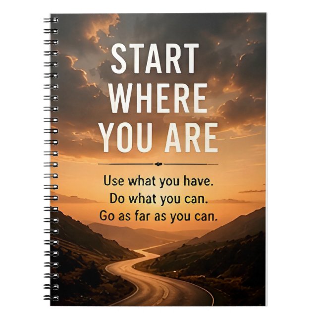 Carnet 🚀 Commencez Là Où Vous Êtes Motivation Quotidienn (Devant)