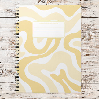 Carnet Composition Abstraite avec Tourbillons Liquides Pa