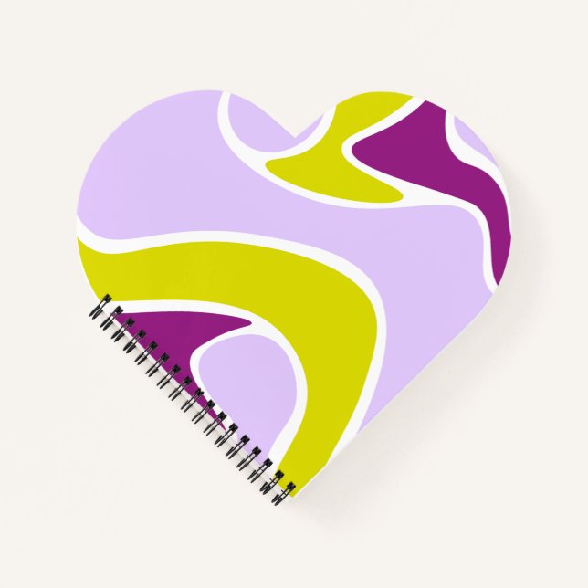 Carnet Composition Abstraite en couleurs violettes et ver (Devant)